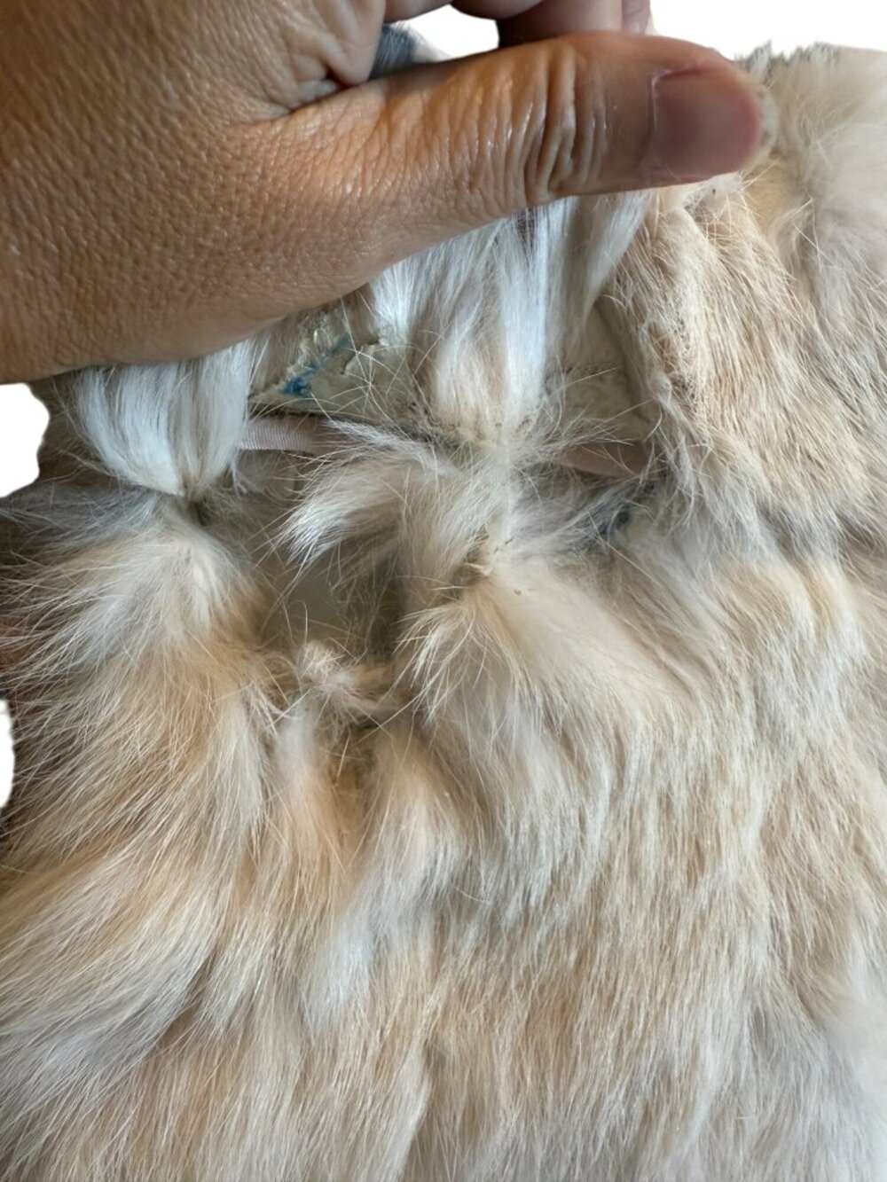 Vintage Vera Pelliccia Rabbit Fur Suede Cape Poncho Artistic Embroidery RARE - Picture 16 of 16